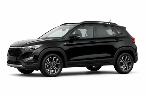 SUV preto em estúdio branco
